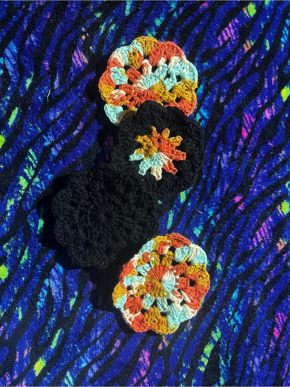 Handmade Multicolor Crochet coasters - Picture 4 of 6